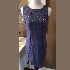 Nine West Blue Turquoise Lined Sleeveless Dress